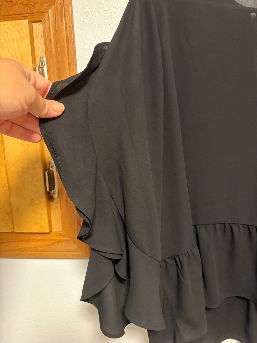 Express Black Asymmetrical Ruffle Dress - Picture 2 of 7
